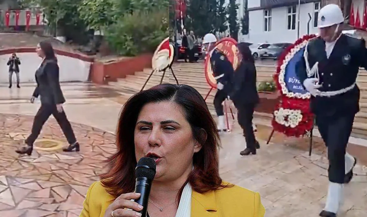 Özlem Çerçioğlu Atatürk'e sırt döndü! O anlar tepki topladı
