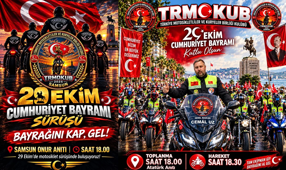 Samsun’da yüzlerce motosikletli Cumhuriyet için buluşacak